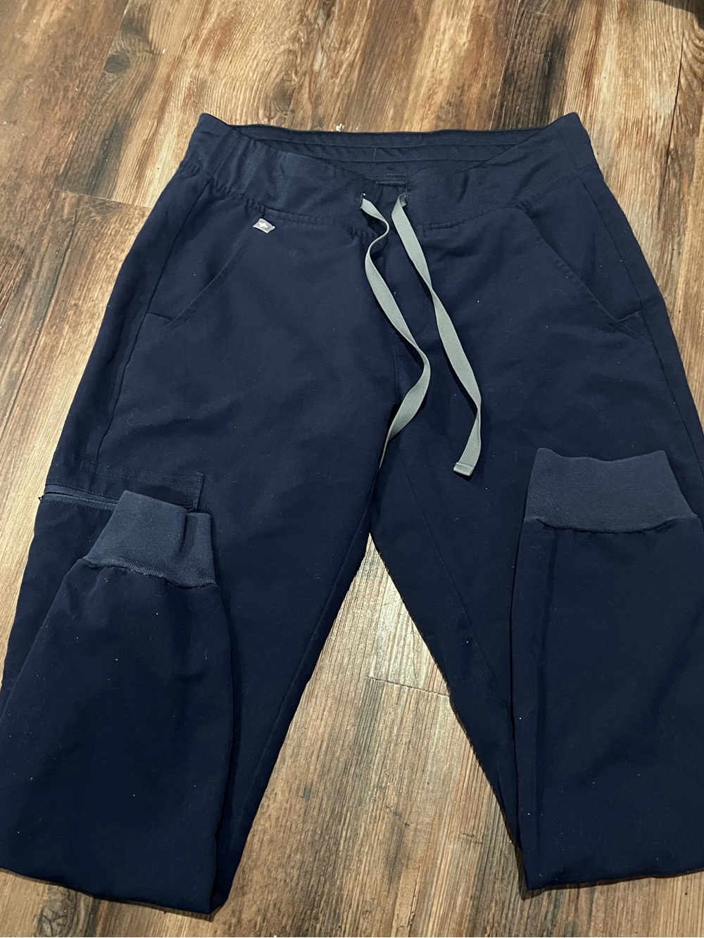 Figs Navy Women's Zamora Jogger with Gray Drawstring